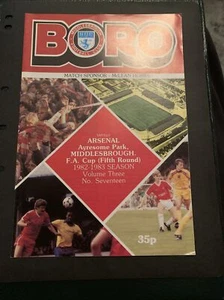 1983 Middlesbrough V Arsenal Football/soccer Programme FA Cup - Picture 1 of 3