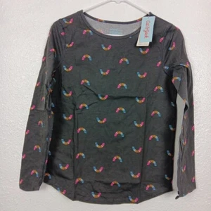 Cat & Jack T-shirt Girls XL (14/16) Dark Grey Long Sleeve Graphics Rainbows Top - Picture 1 of 9