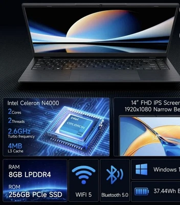 Brand New Laptop 14 Inch Intel Celeron 8 GB RAM 256GB Storage - Image 1 of 4
