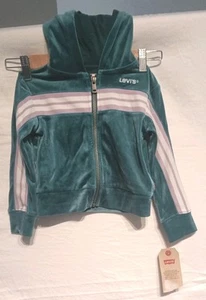Levi's Girls Velour Jogger Jacket Blue Teal Size 2T NWT - Picture 1 of 7