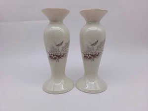 Vintage 2er Set USA Lenox Special Kerzenständer mit Blumen und Schmetterling - Bild 1 von 9