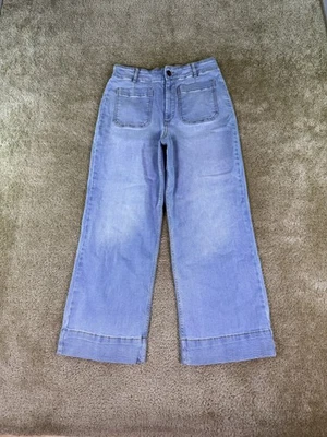 Bagatelle Collection Jeans Womens Size 30 Wide Leg Crop Denim Patch Pockets E959 - Image 1 of 4