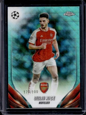 2023 Topps Chrome UEFA Declan Rice Aqua Wave Refractor #179/199 Arsenal - Image 1 of 2