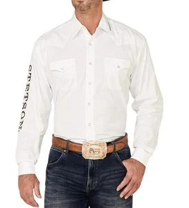 Stetson Men's Classic Embroidered Logo Long Sleeve White Western Shirt 2XL - Picture 1 of 2