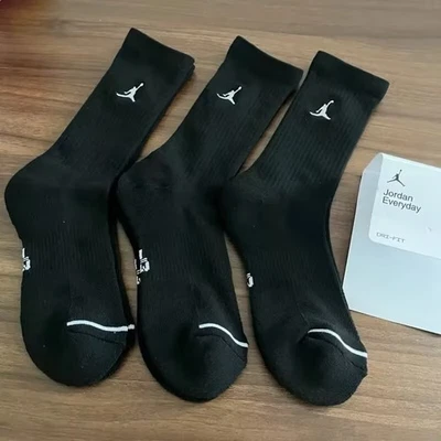 3 Pairs Air Jordan Crew Socks: Men's-Women's Everyday, Size S-L Christmas Socks - Image 1 of 4