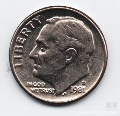 1981 D Dime, Errors: DDO/DDR, Filled D Mint Mark - Image 1 of 4