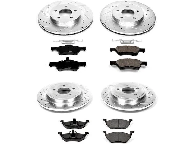 Kit de pastillas de freno y rotor delanteras y traseras para Mazda Tribute GP684JV 2005-2006 Foto 1 de 1