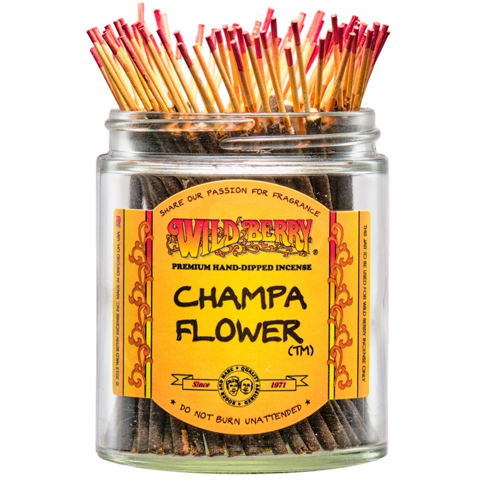 50x Wild Berry Shorties 4" Incense Sticks - Champa Flower - USA Made Hand Dip - Image 1 of 1