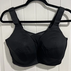LIVI Activewear Medium Impact Wireless Black Wicking Yoga Sports Bra Plus 38F - Picture 1 of 12