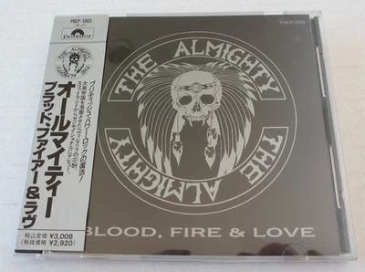 THE ALMIGHTY- BLOOD FIRE & LOVE CD 1990 80s HAIR METAL GLAM ROCK JAPAN POCP-1003 Foto 1 de 4