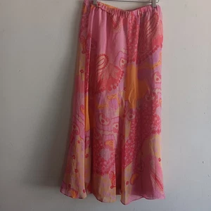 Vintage Banana Republic Fairy Floral Maxi Skirt Y2K Chiffon Sheer Coquette - Picture 1 of 10