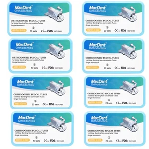 MacDent Dental Orthodontic Buccal Tubes 1st 2nd Molar Tube Roth MBT 022 Bondable - Imagen 1 de 74