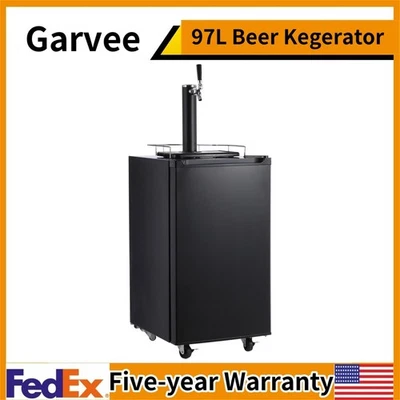 ☑️Dispensador de cerveza de barril de un solo grifo Kegerator de cerveza refrigerado de barril de acero inoxidable Foto 1 de 4