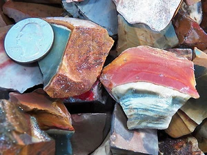 1000 Carat Lots of Desert Jasper Rough - Plus a FREE Faceted Gemstone - Picture 1 of 7