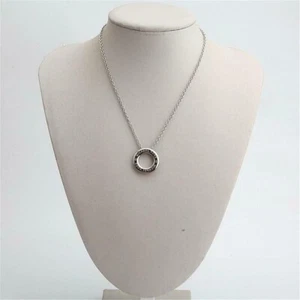 Michael Kors Circle Necklace Silver Tone With Dust Bag - Picture 1 of 4