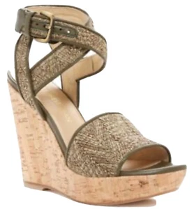 Sandalo Stuart Weitzman Rifraffia palude rafia plateau zeppa sughero US 9 EU40 $465 - Foto 1 di 13