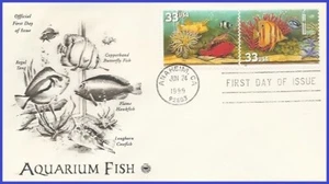USA4 #3317 U/A PCS ARTCRAFT FDC STR2  Yellow Fish Red Fish Cleaner Shripm - Picture 1 of 1
