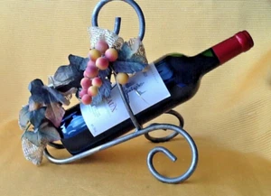 Metall Flaschenhalter Flaschenständer Weinflaschenhalter Trauben Deko Vintage - Bild 1 von 5
