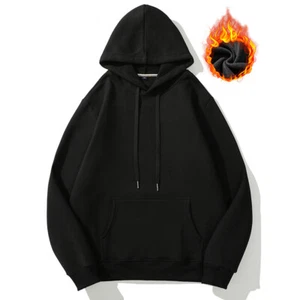 Unisex Pullover Hoodie Warm Fleece Sweatshirt Jumper Sweater Jacket Hood Pockets - Picture 1 of 13