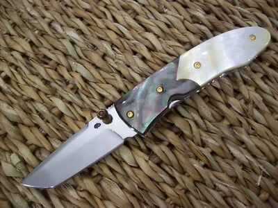 CUSTOM THAILAND KNIFE / MOTHER OF PEARL / BLACK PEARL / NEW 2018 - Image 1 of 4