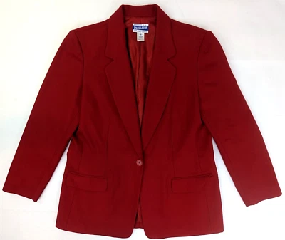 Pendleton Virgin Wool Blazer Jacket, WOMENS 12, Ruby Red Button Sport Coat - Image 1 of 4