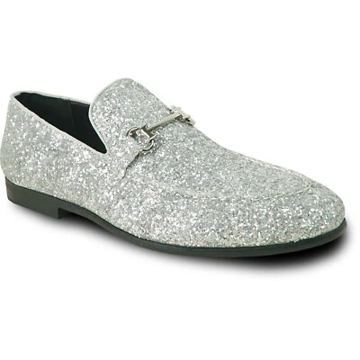 bravo! Men Dress Shoe PROM-2 Loafer Modern Metallic Glitter for Wedding Prom - Image 1 of 4