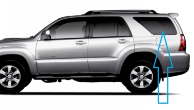 Fits 2003-2009 Toyota 4Runner Driver Side Left Rear Privacy Quarter Glass Window - Image 1 of 2