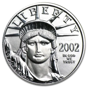 US $ 25 American Platinum Eagle 2002 FDC - UNC 1/4 oz .9995 - Foto 1 di 4