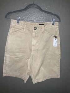 VOLCOM Boys Khaki KRAFTSMAN Loose Tapered Shorts Size 27 NWT - Picture 1 of 3