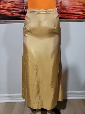 Maxi falda forrada para mujer Jessica McClintock amarillo-dorado talla 8 #7 Foto 1 de 4