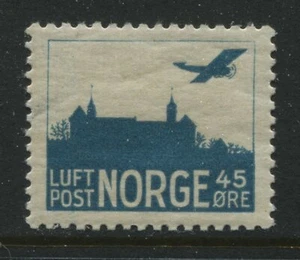 Norway 1927 45 ore Airmail with faint broken frame mint o.g. - Picture 1 of 1