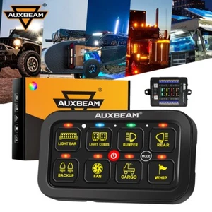 AUXBEAM RB80 Multifunction 8 Gang RGB Switch Panel For Nissan Titan 2004-2012 - Picture 1 of 12