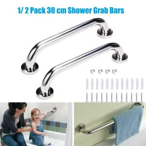 1/2pcs Stainless Steel Grab Bar Handicap Bathroom Safety Rail Anti Slip Support - Picture 1 of 12