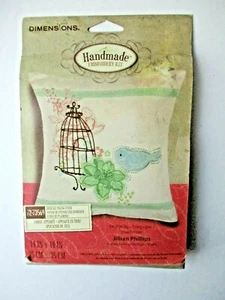 Dimensions Birdcage Pillow Cover Handmade Embroidery Kit New 72-73569 craft bird - Picture 1 of 5