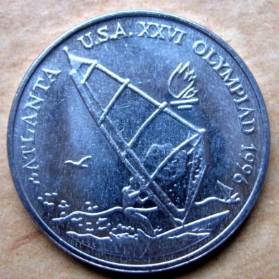 ROMANIA - 10 LEI 1996 UNC KM# 122. SUMMER OL. GAMES  L.A. USA 1996, WINDSURFER - Image 1 of 2