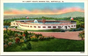 Liberty Heights Swimming Pool Martinsville Vermont Linen Postcard - Picture 1 of 2