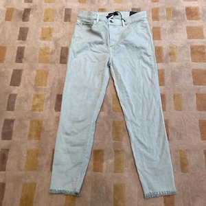 ann taylor skinny midrise crop soft aqua jeans nwt 8 Raw Hem - Picture 1 of 9
