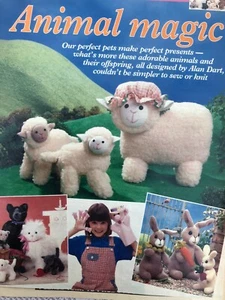 Animal Magic Alan Dart Toys to Knit & Sew Lambs, Cats, Rabbits, Pig Puppets - Picture 1 of 6