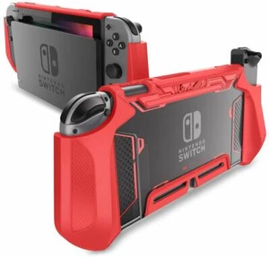 Mumba Compatible with Nintendo Switch Case Dockable Shockproof Grip RED Cover - Picture 1 of 7