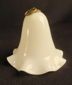 1870-90's Extra Petite White Opaline Smokebell for Victorian Hanging Lamp - Picture 1 of 2