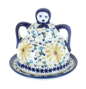Blue Rose Polish Pottery Yellow Daisy Medium Cheese Lady - Picture 1 of 1
