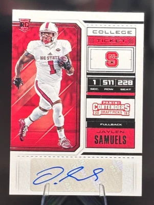 2018 Contenders Draft College Ticket Auto Jaylen Samuels RC Var B #135 - Image 1 of 2