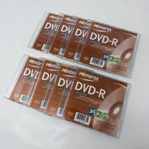 Memorex 8 Stück DVD-R beschreibbare Rohlinge Pack 16 x 4,7 GB 120 MIN - Bild 1 von 2
