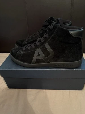 Armani Jeans Zapatillas Altas Negro Gamuza Talla 10/10.5 Totalmente Nuevas en Caja Foto 1 de 4