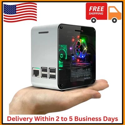 Raspberry Pi 3 Case, Aluminum Mini Tower Case with Cooling Fan and Color Changin - Image 1 of 4