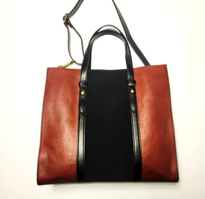 Fossil Kingston Sachel Black /Brown Leather and Suede with Brass Hardware - Image 1 of 4