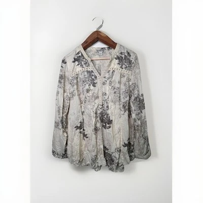 Túnica Boho Feminina Vintage América Tamanho XL Detalhe de Crochê - Imagem 1 de 4