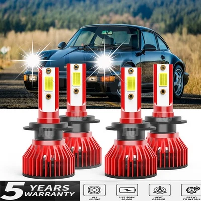 For Porsche 911 1990-2009 LED Headlight High Low Beam Light Bulb Combo - Image 1 of 4