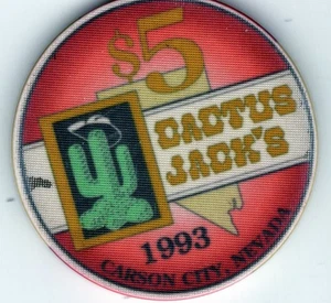 Nevada, Carson City: Cactus Jacks 5.00, 1992 - Picture 1 of 4