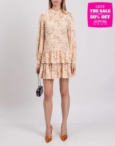 8 Tiered Dress IT 42 Abstract Pattern Made in Italy - Imagen 1 de 8